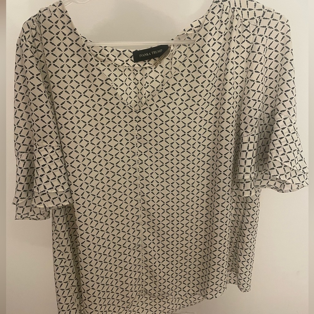 Black and white work blouse